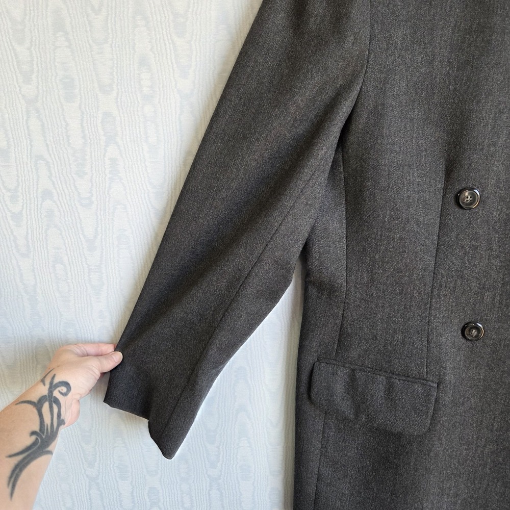 VTG 80s Jones NY 16 Double Breasted Wool Blend US Blazer Old Money Academia FLAW - Picture 2 of 8